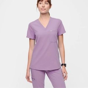 Figs Lavender Dew Catarina top and Zamora High Waisted Pants BUNDLE